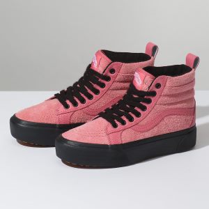 Vans Bayan Spor Ayakkabı Suede Sk8-Hi Platform MTE Pembe Siyah | 23871-184